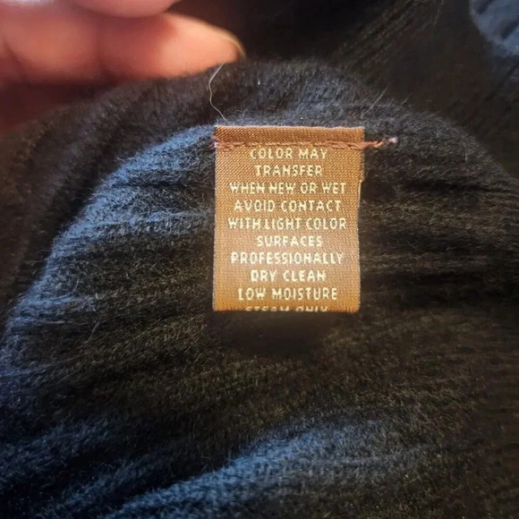 Tasso Elba 100% Cashmere Sweater Black V-Neck Long Sleeve Pullover Size Medium - Picture 9 of 13